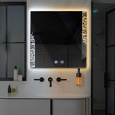 Espejo LED Cuadrado | Botones táctiles | Función antivaho | Temperatura de color ajustable - Reyze Seria Good Vibes Model 4